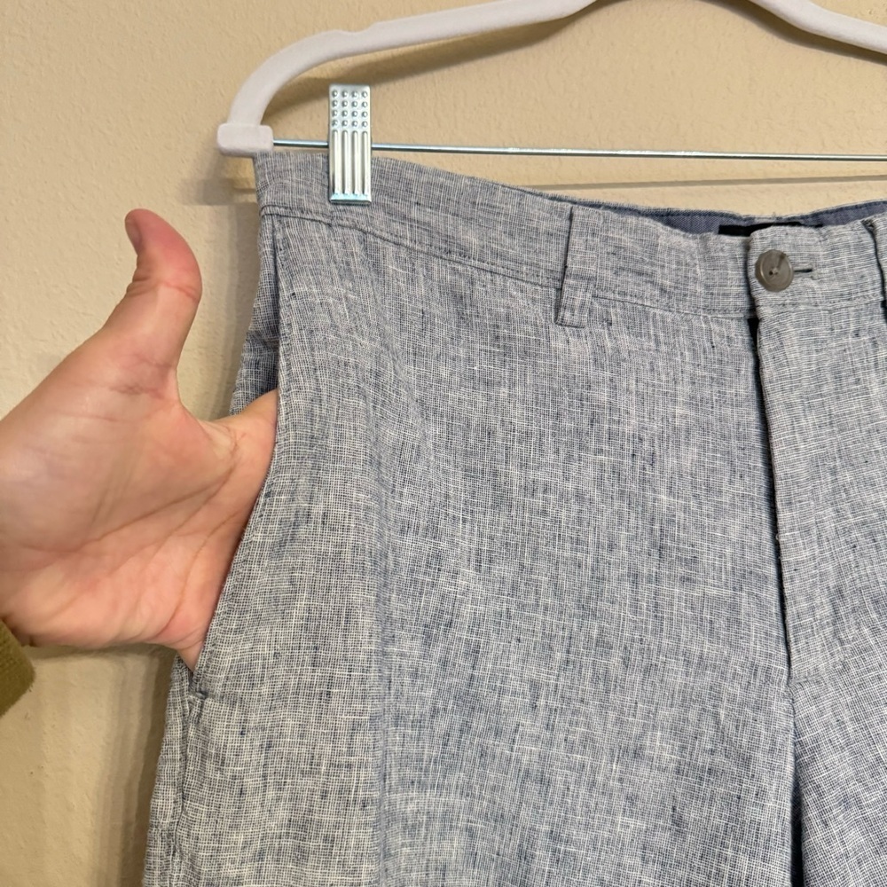Banana Republic Shorts Size 32 Blue Aiden Linen Preppy Casual Summer Spring